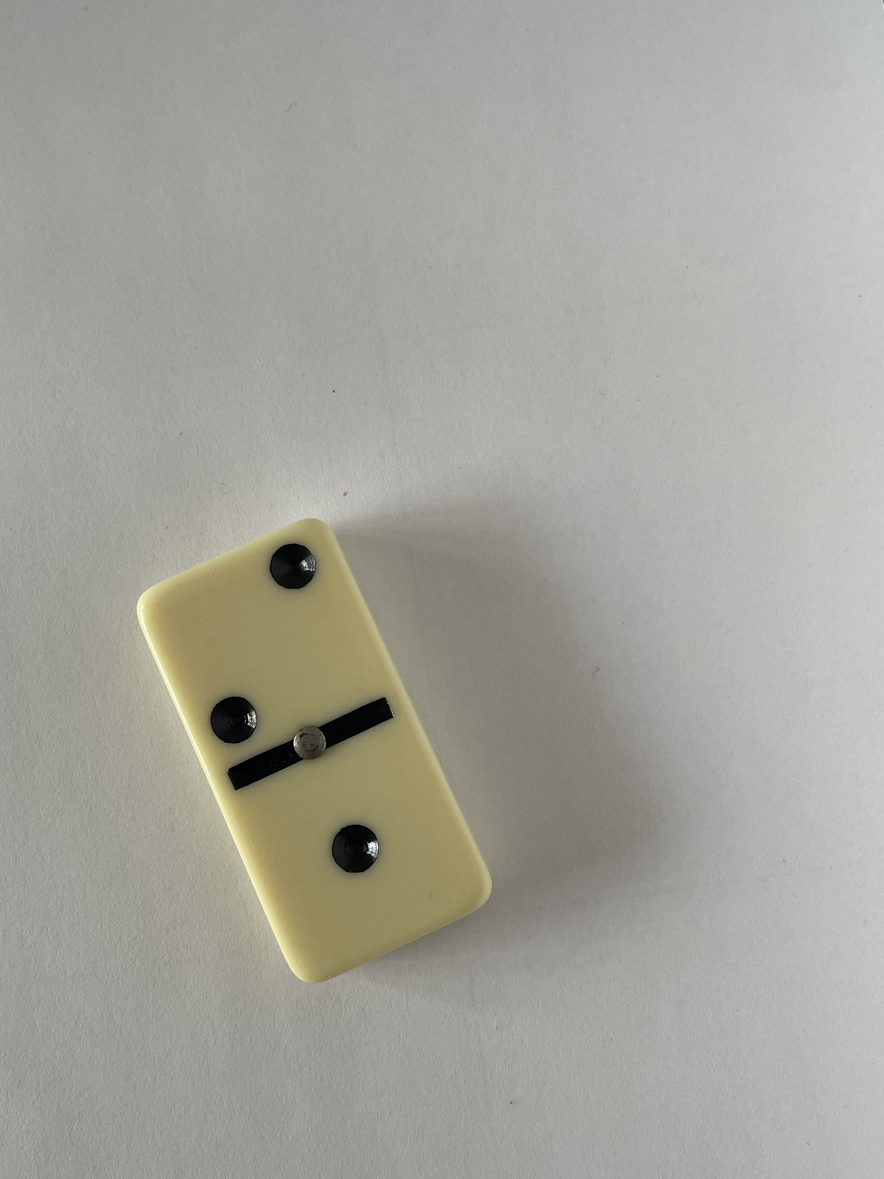 The front view of the domino from an aerial perspective.