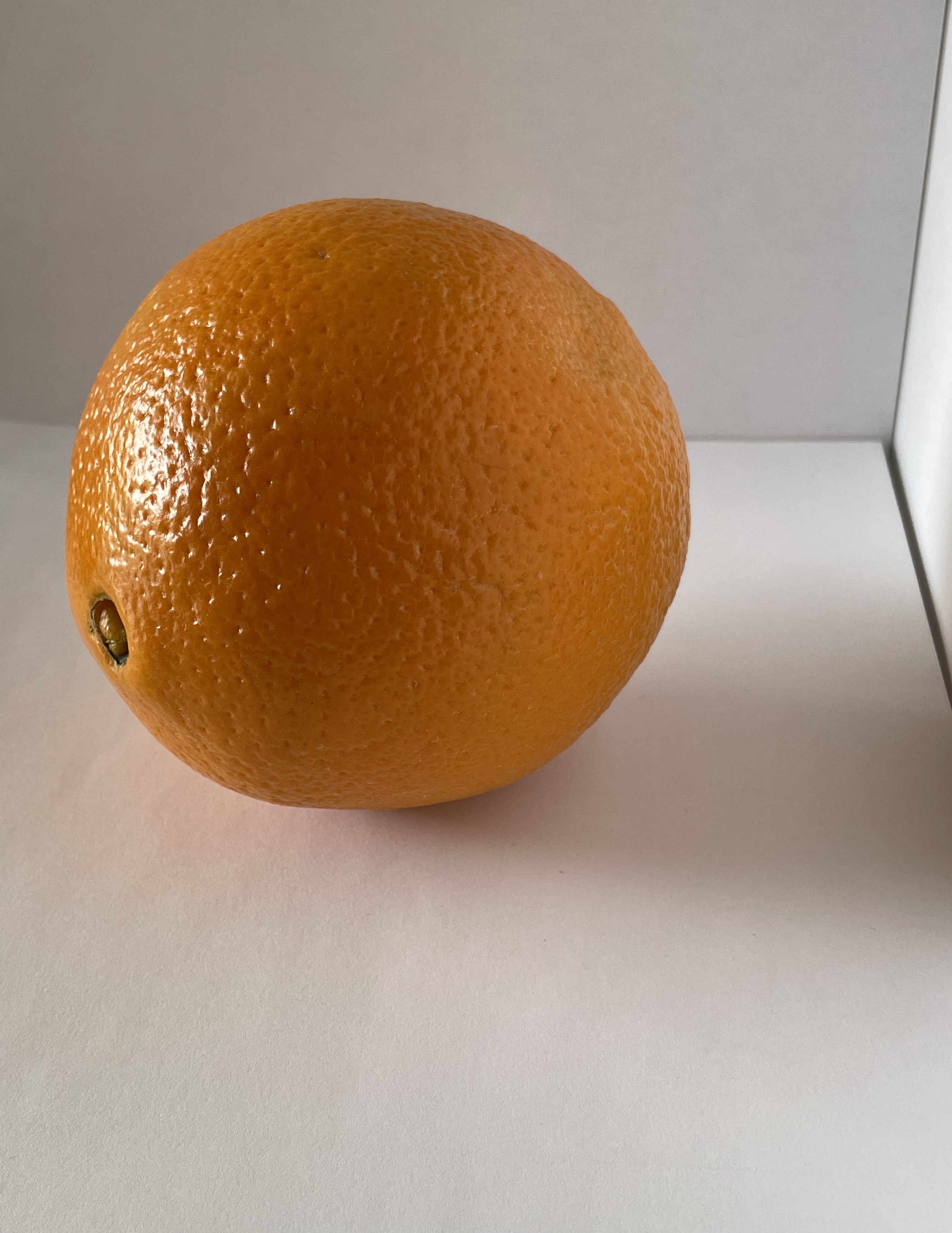 The side view of an orange.