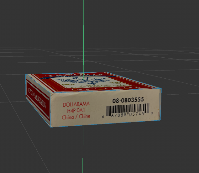 The bottom of the card box model. After I cut and edit the different angles of the box, I placed it around the model as shown in the tutorial video.