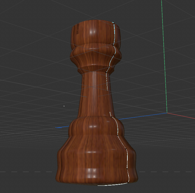 The rook piece with the spline visible on the side. I didn't follow it exactly since the picture was taken at an angle. If I followed the shape exactly, there would be rounded areas where it should be flat.