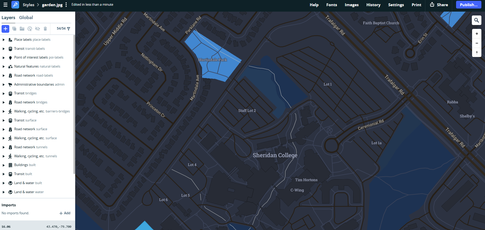 Using colours from the garden, I created a monochromatic style using blues.