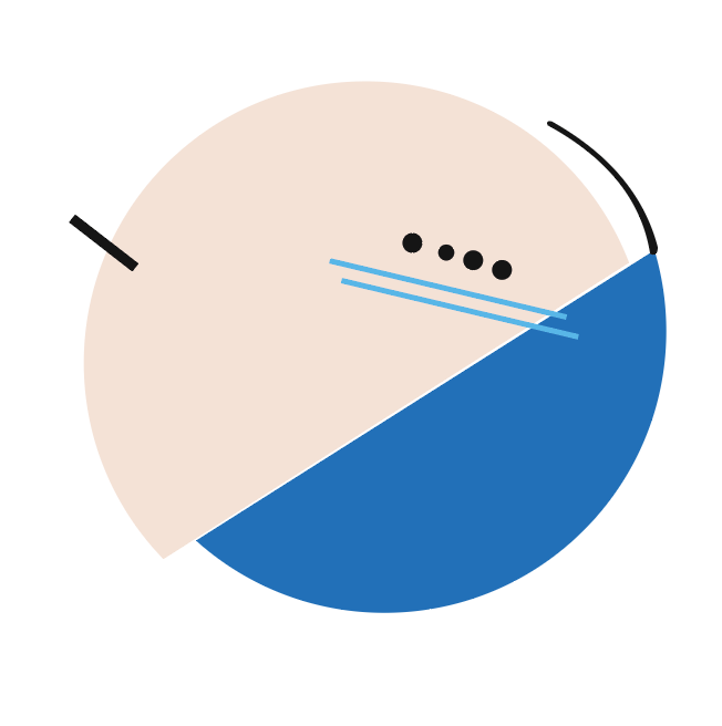 This is a continuation of my experimentation with my portrait. Positioning the small circles at the edge of the gap makes it appear like it's rolling off a cliff.