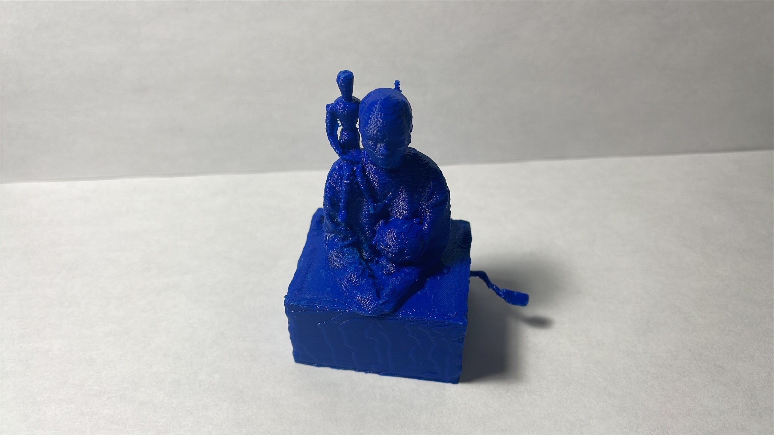 The final design of my self portrait consists of myself, a music box, a character plushie, and a wooden mannequin. Altogether the final design represents my relationship with forming connection with others, and most importantly, myself. <br> <br> The blocky look makes the design appear unpolished, representing how my self discovery journey is not complete. Although it's got a good shape, the person I am today could change tomorrow.