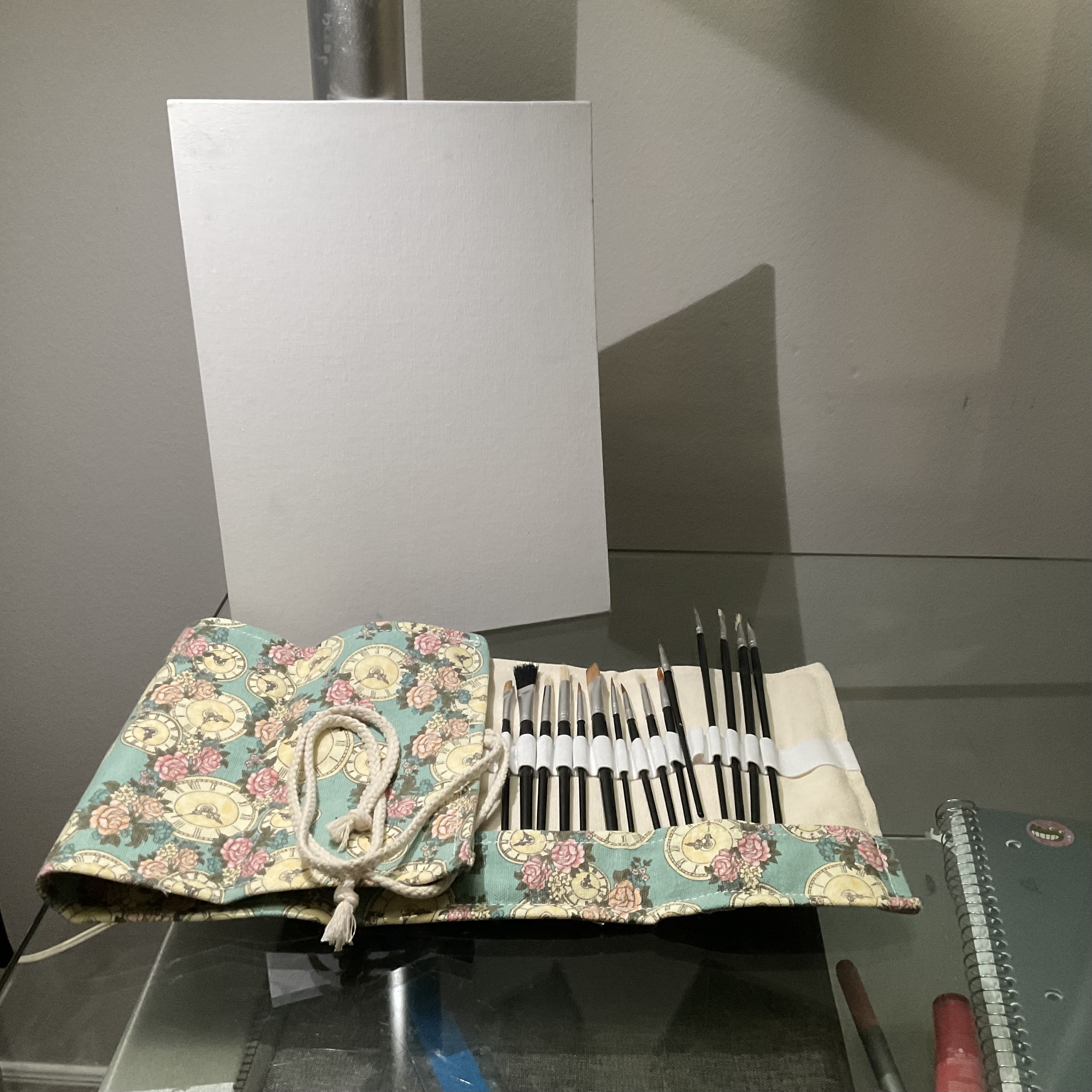 Here are flat canvases to put conductive paint on. Alternatively, I may use paper or a sketchbook.