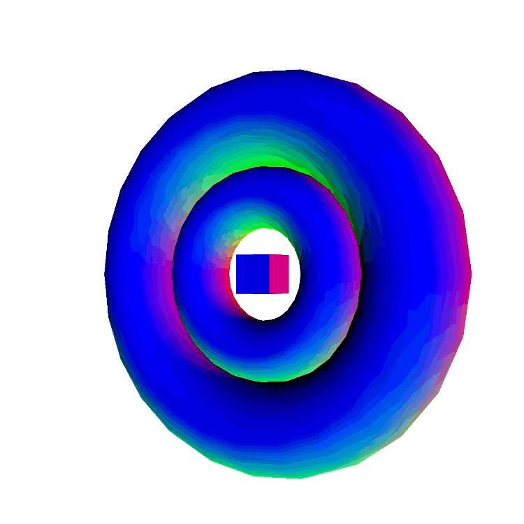 I added the noted box geometric from the original sketch and added an additional torus.